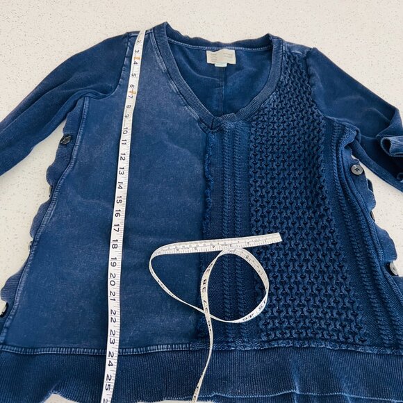 Anthropolgie Saturday Sunday Blue Top, size small over sized - Picture 8 of 9